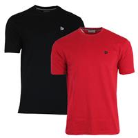 Donnay Donnay Heren - 2-Pack - T-Shirt Vince - Zwart & Rood