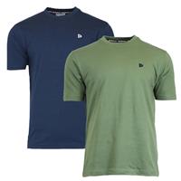 Donnay Donnay Heren - 2-Pack - T-Shirt Vince - Navy & Legergroen