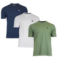 Donnay Donnay Heren - 3-Pack - T-Shirt Vince - Navy/Wit/Legergroen