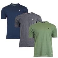 Donnay Donnay Heren - 3-Pack - T-Shirt Vince - Navy/Donkergrijs/Legergroen