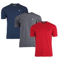 Donnay Donnay Heren - 3-Pack - T-Shirt Vince - Navy/Donkergrijs/Rood