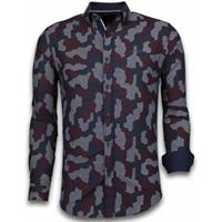 Tony Backer  Hemdbluse Itali Slim Blouse Dotted Camouflage