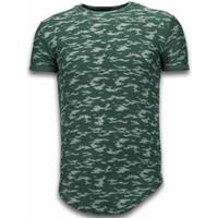 Justing T-shirt Korte Mouw  Fashionable Camouflage Long Fi Army