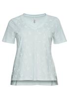Sheego T-Shirt mit tiefem V-Ausschnitt und Palmenprint vorn