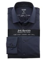 OLYMP Luxor 24/Seven Overhemd, modern fit, New Kent, Marineblauw