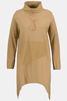 Ulla Popken Rundhalsshirt »Longshirt Stehkragen Zipfelsaum Langarm«