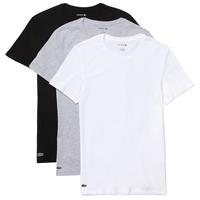 Lacoste Herren-T-Shirt 3er-Pack mit Rundhals - Weiß / Heidekraut Grau / Schwarz 