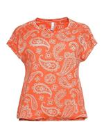 Sheego T-Shirt » Shirt« mit Paisley-Ausbrennermuster und Smokdetails