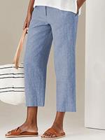 BERRYLOOK Casual Solid Color High Waist Cotton Linen Pants