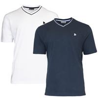 Donnay Donnay Heren - 2-Pack - T-Shirt Jason - Wit & Donkerblauw