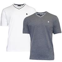 Donnay Donnay Heren - 2-Pack - T-Shirt Jason - Wit & Donkergrijs