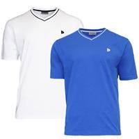 Donnay Donnay Heren - 2-Pack - T-Shirt Jason - Wit & Korenblauw