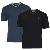 Donnay Donnay Heren - 2-Pack - T-Shirt Jason - Donkerblauw & Zwart