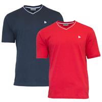 Donnay Donnay Heren - 2-Pack - T-Shirt Jason - Donkerblauw & Rood