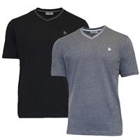 Donnay Donnay Heren - 2-Pack - T-Shirt Jason - Zwart & Donkergrijs