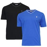 Donnay Donnay Heren - 2-Pack - T-Shirt Jason - Zwart & Korenblauw