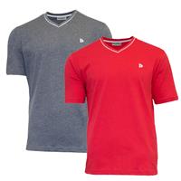 Donnay Donnay Heren - 2-Pack - T-Shirt Jason - Donkergrijs & Rood