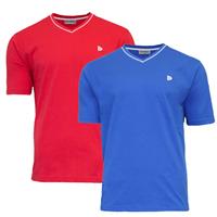 Donnay Donnay Heren - 2-Pack - T-Shirt Jason - Rood & Korenblauw