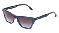 EMPORIO ARMANI EA4169 | Damen-Sonnenbrille | Butterfly | Fassung: Kunststoff Blau / Transparent | Glasfarbe: Grau