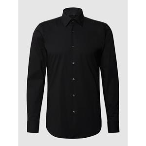 BOSS Businesshemd Slim-Fit Hemd aus bügelleichter elastischer Baumwoll-Popeline