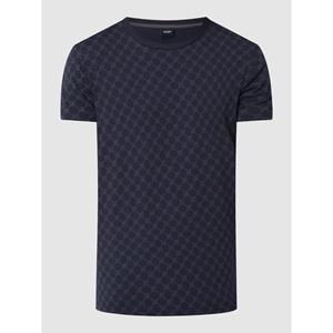 JOOP! Herren T-Shirt - Loungewear, Rundhals, Halbarm, Cotton, Allover-Design T-Shirts blau Herren 