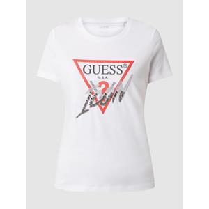 Guess Women's Short Sleeve Crewneck Icon T-Shirt - Pure White - S