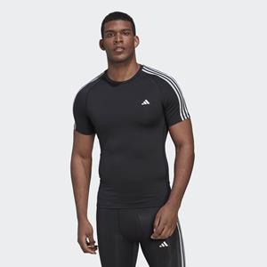 adidas Techfit 3-Streifen Training T-Shirt Schwarz