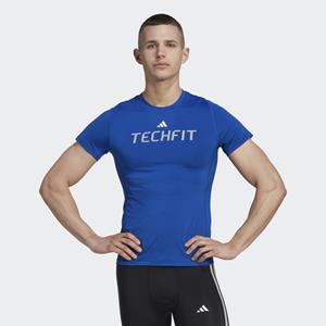 adidas Techfit Graphic T-Shirt Blau