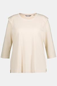 Ulla Popken Rundhalsshirt »Shirt Flammjersey Rundhals 3/4-Arm Biobaumwolle«