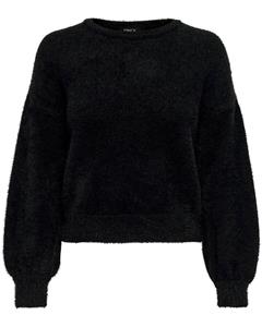 Only Frauen Pullover Piumo in schwarz