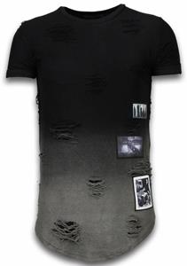 Justing  T-Shirt Pictured Flare Effect Long Dual Ed