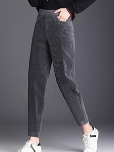 BERRYLOOK Casual Solid Color Corduroy Fleece Pants