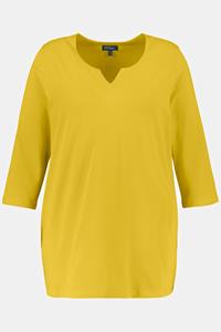 Ulla Popken Rundhalsshirt »Longshirt A-Linie V-Ausschnitt 3/4-Arm«