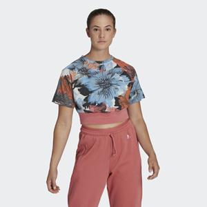 adidas Allover Print Cropped T-Shirt Rot