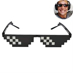 SaraMart RAISJNHK 8 Bit Thug Life Sunglasses Pixelated Men Women Brand Party Eyeglasses Mosaic UV400 Vintage Eyewear Gift Toy Glasses