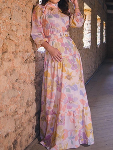 SaraMart Rosa französisches Kleid mit Gürtel