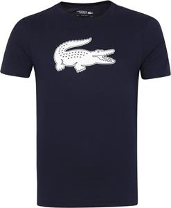 Lacoste Herren Lacoste Sport Krokodil-T-Shirt aus atmungsaktivem Jersey mit 3D Print - Navy Blau / Weiß 