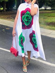 SaraMart VONDA Frau Bohean Resort Sle Ba to Nature Serie Tament Übertrieben Großes Kleid t Blumendru Europäische und amerikanische Süße Reve Raglanärmel Desig