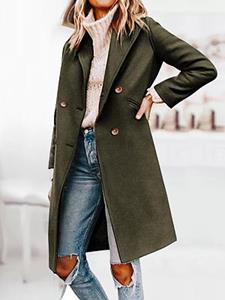 BERRYLOOK Casual Solid Color Lapel Long Sleeve Coat