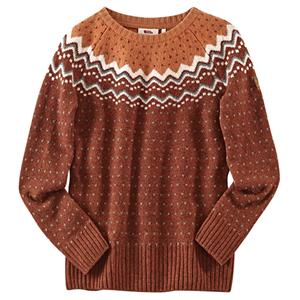Fjällräven Damestrui Övik Knit Sweater W, oranje-bruin