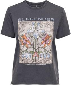 Only Frauen T-Shirt Lucy Flower Surrender in schwarz