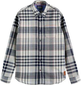 Scotch & Soda Regular fit lightweight cotton flan blue check