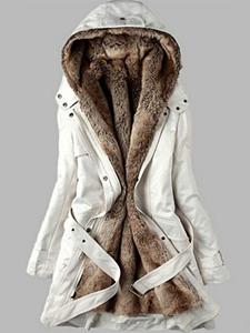 BERRYLOOK Casual Warm Plush Detachable Hooded Coat