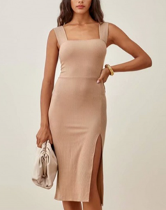 SaraMart Herbst neue 2021 Hedging Square Neck Saum schlankes Strickkleid Damenbekleidung Großhandel Amazon ebay