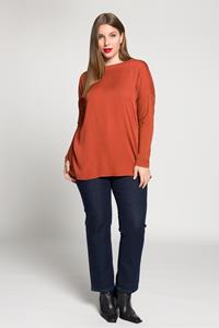 Ulla Popken Rundhalsshirt »Shirt Schulterfalte Oversized Stehkragen 3/4-Arm«