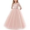 Huismerk Meisjes Partij Jurk Kinderkleding Bruidsmeisje Wedding Flower Girl Princess Dress Hoogte:150cm (Roze)