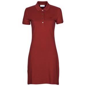 Lacoste Damen Polokleid aus Stretch-Baumwoll-Piqué - Burgunder 