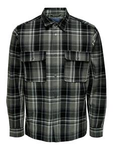 only&sons Only & Sons Männer Longsleeve Josh 2 PKT Check in grau