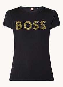 Boss Women's Eventsa Glitter Logo T-Shirt - Black - M