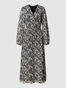 Comma - Maxi Dress Lange Jurk met Print Zwart Dames